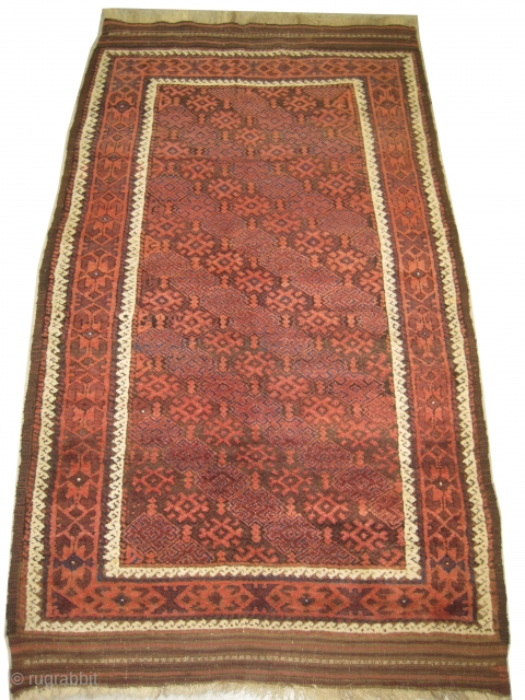 
	

Belutch Persian knotted circa in 1915 antique, 187 x 106 (cm) 6' 2" x 3' 6"  carpet ID: BRDU-1
The knots, the warp and the weft threads are hand spun lamb wool,  ...