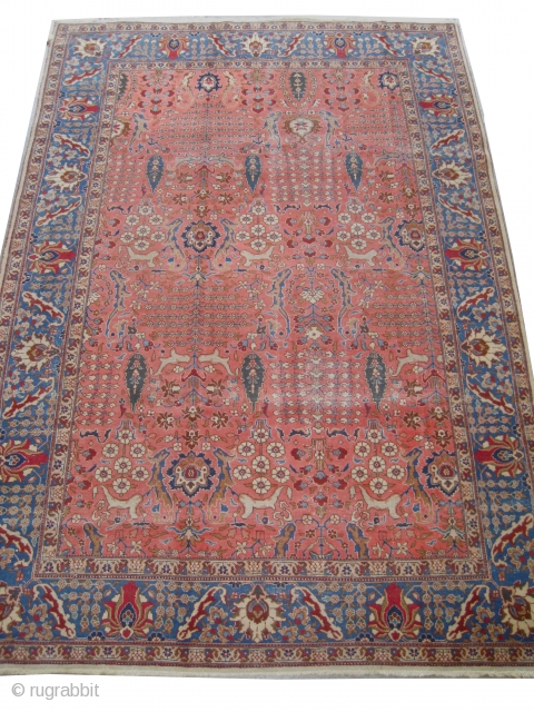 	
Tabriz Persian circa 1935 semi antique, Size: 286 x 195 (cm) 9' 5" x 6' 5"  carpet ID: P-6085
All over design, the pile is uniformly short, the carpet is in its  ...