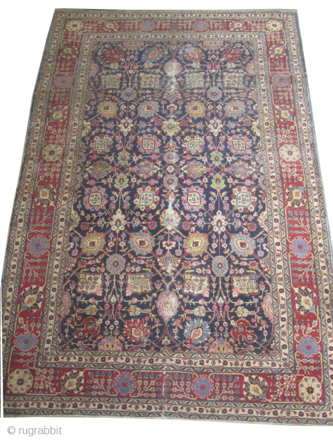  	

Tabriz Petag Persian circa 1920 semi antique, Size: 300 x 195 (cm) 9' 10" x 6' 5" 
 carpet ID: P-5070
The black color is oxidized, the knots are hand spun wool,  ...