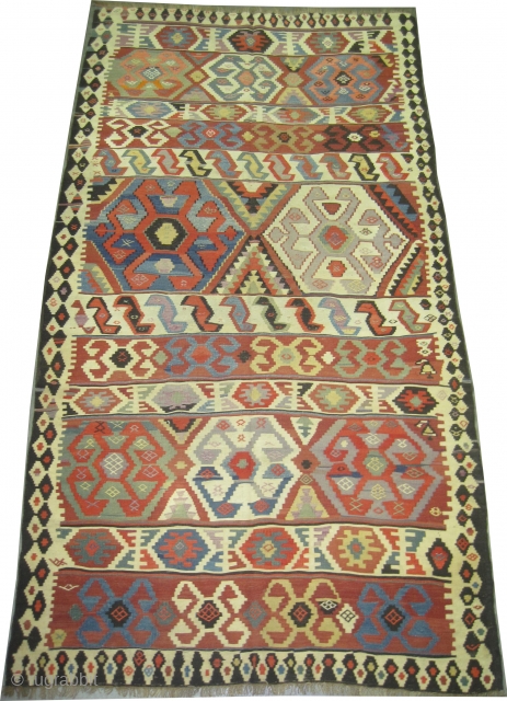 

Shirvan kilim Caucasian, woven circa in 1890 antique, collector's item, 292 x 152 (cm) 9' 7" x 5'  carpet ID: A-458
In perfect condition, woven with hand spun wool, certain places the  ...
