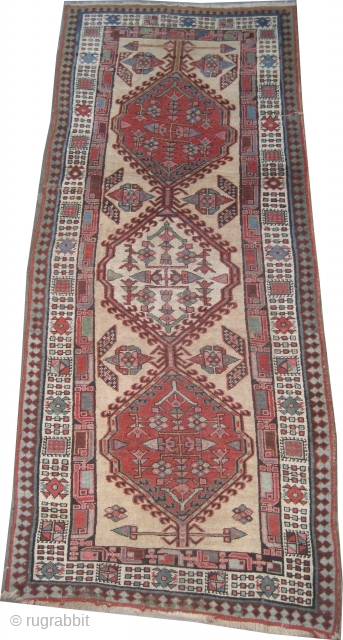 

Serap Persian knotted circa in 1915 antique,  210 x 90 (cm) 6' 11" x 2' 11"  carpet ID: K-2481
The background is knotted with camel hair, the knots are hand spun  ...