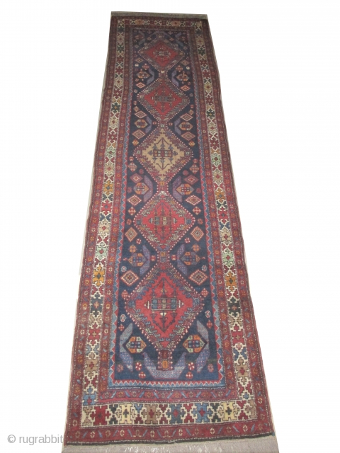 

Chikli Kazak Caucasian, knotted circa in 1912, antique, collectors item, 100 x 400 cm, carpet ID: BRDU-28
The knots, the warp and the weft threads are lamb wool. The black knots are oxidized,  ...