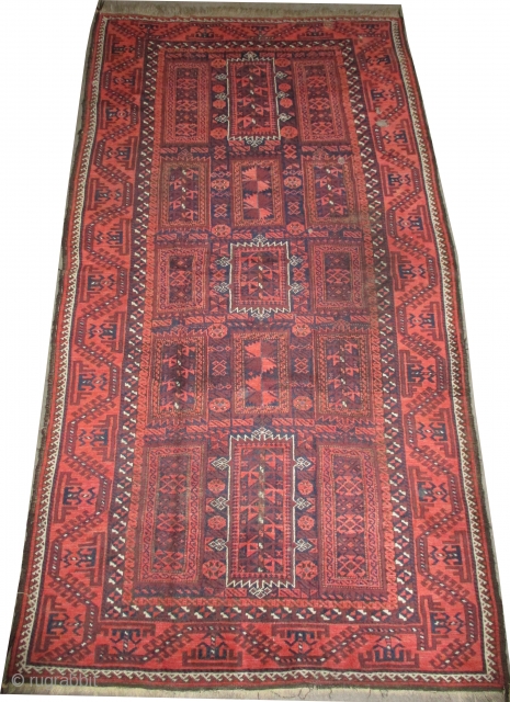 

 Belutch  knotted circa in 1910 antique,  230 x 126 (cm) 7' 6" x 4' 2"  carpet ID: K-4274
The black knots are oxidized. The knots, the warp and the  ...