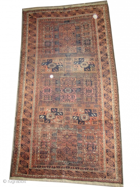 
	

Belutch Persian, knotted circa in 1935 semi antique,  204 x 110 (cm) 6' 8" x 3' 7"  carpet ID: K-4393
The knots, the warp and the weft threads are hand spun  ...