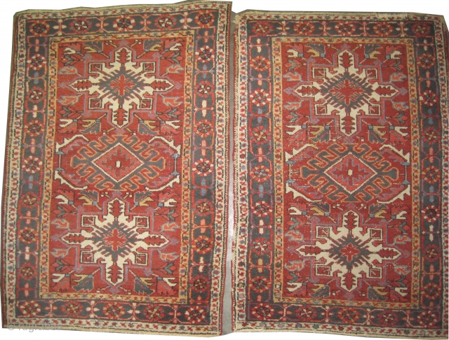 


A pair of Karadja Persian, knotted circa in 1918 antique, carpet ID: K-3869, 126 x 87cm, the second is K-3868, 90 x 130 cm.
The black knots are oxidized, the knots are hand  ...