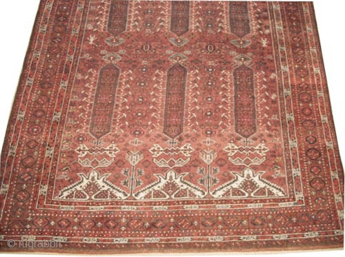 Belutch Persian circa 1920 Semi antique, Size: 418 x 230 (cm) 13' 8" x 7' 6" 
 carpet ID: P-369
Rare size, the two edges are finished with 4cm rust kelim, geometric design  ...