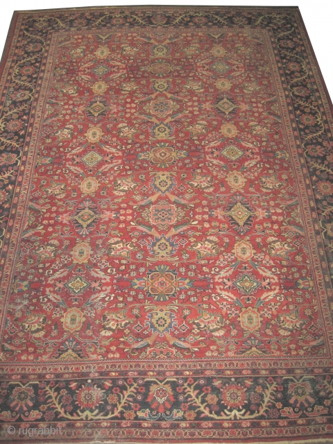 	

Mahal Persian circa 1920 semi antique, Size: 436 x 308 (cm) 14' 4" x 10' 1"  carpet ID: P-3919
Part of the pile is slightly short, good condition, all over design, fine  ...