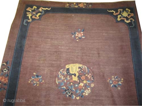 	

Beijing Chinese carpet circa 1920 antique. Size: 350 x 268 (cm) 11' 6" x 8' 9" 
 carpet ID: P-4818
Good condition, the knots are hand spun lamb wool, high pile, very rare  ...