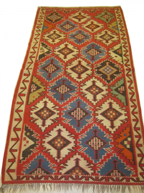 Shirvan Caucasian kilim, woven circa in 1918 antique, 164 x 313 cm, carpet ID: DD-15
In perfect condition, in its original shape, finely woven.          