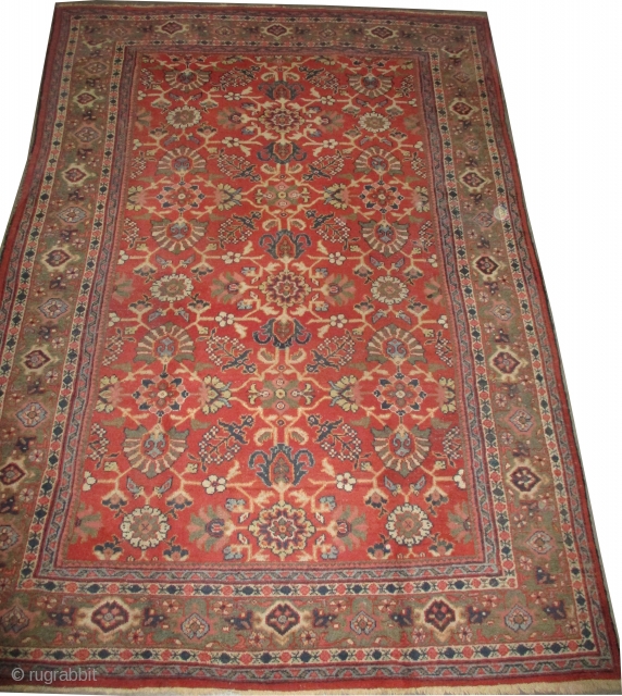 
Mahal Persian, knotted circa in 1908 antique, 317 x 223 (cm) 10' 5" x 7' 4" 
 carpet ID: P-4426
The black knots are oxidized, the knots are hand spun wool, allover design,  ...