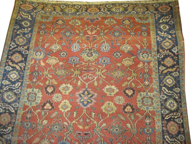 Heriz Persian knotted circa in 1930, 262 x 207 (cm) 8' 7" x 6' 9"  carpet ID: P-2768
The knots are hand spun wool, the black knots are oxidized, the background color  ...
