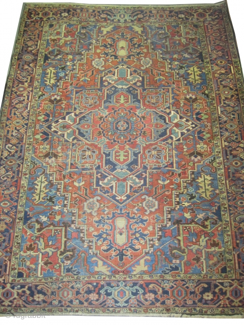 Herriz Persin knotted circa in 1930,  286 x 215 (cm) 9' 5" x 7' 1"  carpet ID: P-5822
The black knots are oxidized, the knots are hand spun  wool, special  ...