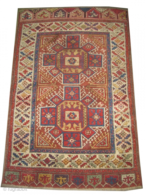 
Bergama Anatolian knotted circa 1865 antique, collectors item, 193 x 127 cm, ID: K-840
The black knots are oxidized, the knots are hand spun lamb wool, the salvages are woven on four lines  ...