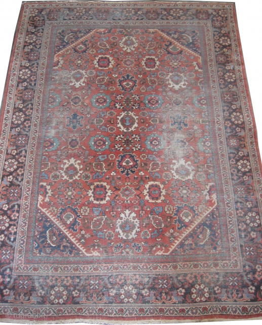 

Mahal Persian knotted circa in 1920, antique, 302 x 221 (cm) 9' 11" x 7' 3"  carpet ID: P-4089
The knots are hand spun wool, the black knots are oxidized, the selvages  ...