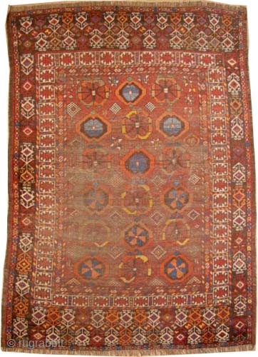 Ersari Turkmen knotted circa in 1895 antique, collector's item, 173 x 124 (cm) 5' 8" x 4' 1"  carpet ID: K-4203
The black knots are oxidized, the knots are hand spun wool  ...