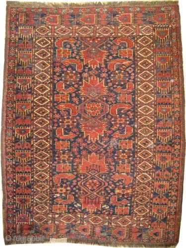 Beshir Turkmen antique, Collector's item. CarpetID: K-3028. Size: 126 x 98 (cm) 4' 2" x 3' 3" feet.
Good condition, high pile,the knots are hand spun wool. The warp and the weft threads  ...