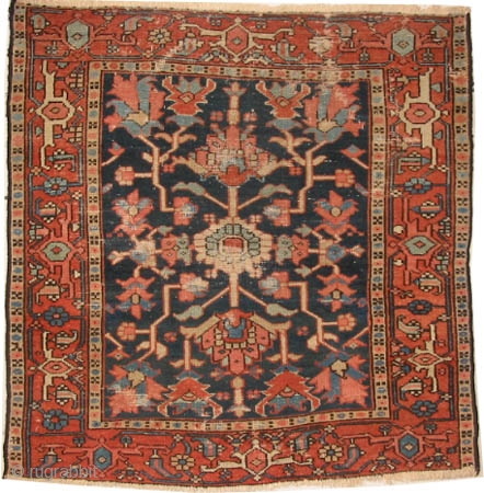 
Bakshaish Heriz Persian, circa 1905. Collector's item, Size: 126 x 114 (cm) 4' 2" x 3' 9" carpet ID: K-1244 
the knots are hand spun wool, vegetable dyes, the black color is  ...