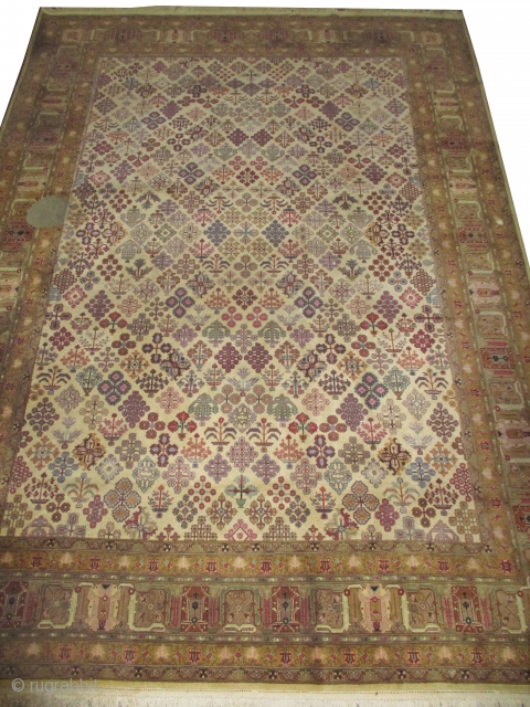 
Balcan carpet, old, 406 x 292 (cm) 13' 4" x 9' 7"  carpet ID: P-5993
Very finely hand knotted, the knots are hand spun Manchester wool, Knotted to order, a single example,  ...