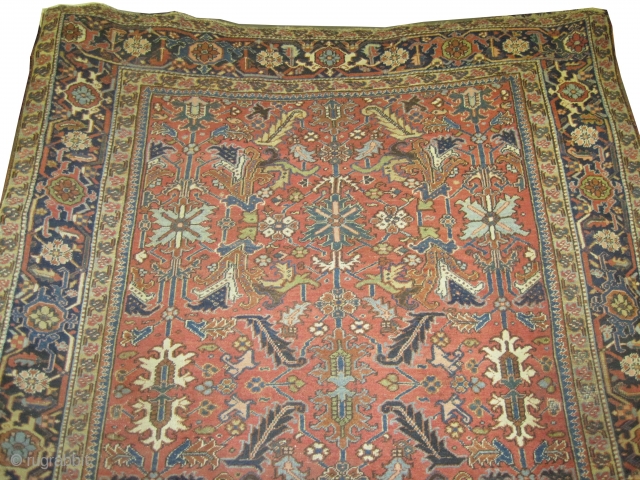 	

 Heriz Persian knotted circa in 1915 antique. Size: 327 x 236 (cm) 10' 9" x 7' 9"  carpet ID: P-5107
In good condition and in its original shape.

    