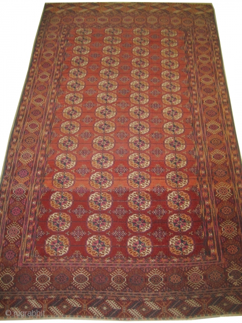 Tekke Boukhara Turkmen, circa 1890, antique, 176 x 300cm, collectors item, carpet ID: BDU-4
vegetable dyes, the black color is oxidized, very fine knotted, the pile is uniformly short, all over traditional tekke  ...