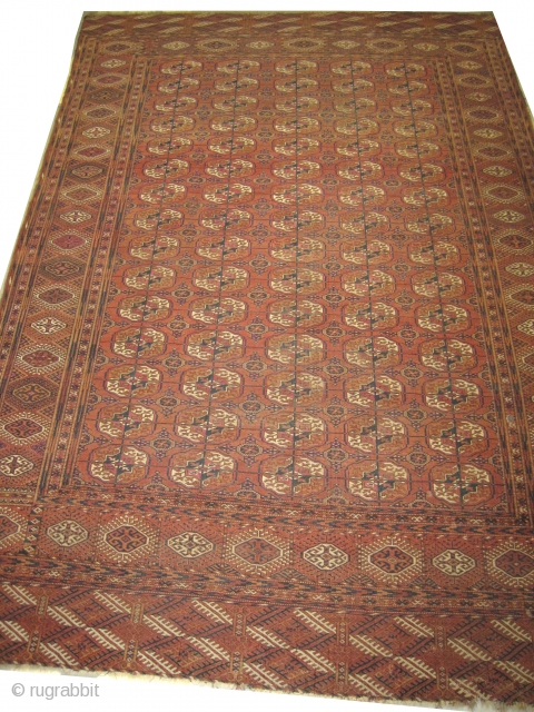 Tekke Boukhara Turkmen circa 1910 antique, collector's item, Size: 335 x 228 (cm) 11'  x 7' 6"  carpet ID: RSZ-5
vegetable dyes, the black color is oxidized, the knots are hand  ...