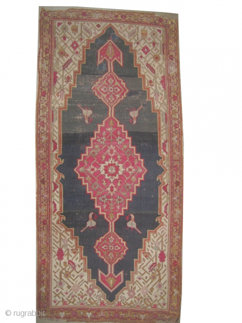 	

Shusha Caucasian. Antique, collectors item, 
Size: 220 x 102 (cm) 7' 3" x 3' 4"  carpet ID: BC-1 
Vegetable dyes, the black color is oxidized, the knots are hand spun wool.  ...