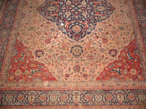 
Tabriz Persian knotted circa in 1925 antique,  426 x 340 (cm) 14'  x 11' 2"  carpet ID: P-6193
The knots are hand spun wool, the center medallion and the surrounded  ...