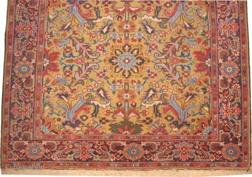 Heriz Persian knotted circa in 1930 antique,  308 x 216 (cm) 10' 1" x 7' 1" 
 carpet ID: P-3325
The black knots are oxidized, the knots are hand spun wool, the  ...