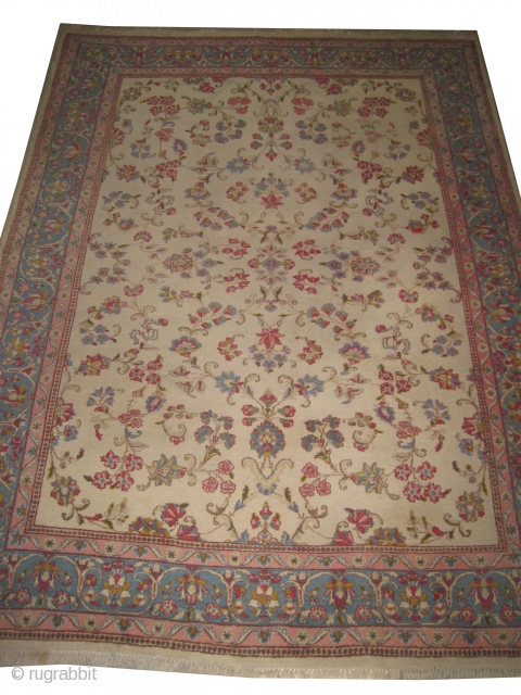  Kirman Persian 1935. Size: 292 x 213 (cm) 9' 7" x 7'   carpet ID: FM-5 
Fine knotted and elegant carpet,the background is ivory, the surrounded large border is sky  ...