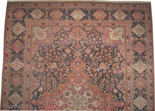 Mohtashem Kashan Persian dated, antique. Size: 309 x 232 (cm) 10' 2" x 7' 7"  carpet ID: P-665  

Signed as: Sayid Mahmoud Farmaïsh eml. and dated 1322 = 1904.
Senneh knots,  ...