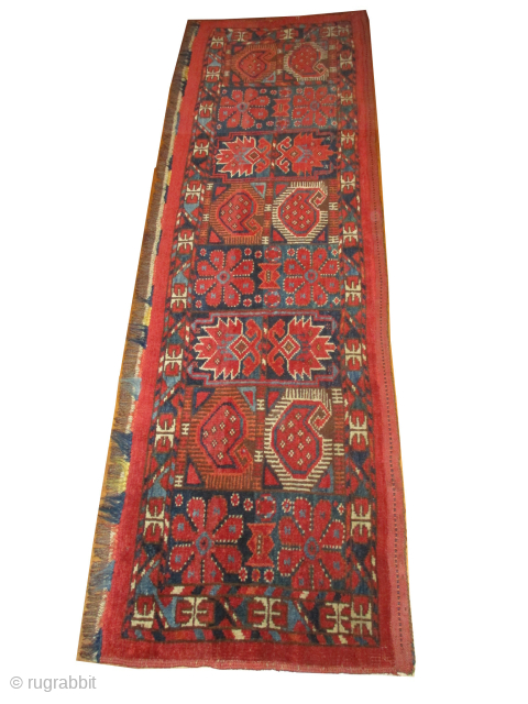 Beshir Turkmen, knotted circa 1860 antique, collectors item, museum standard, 42 x 150 cm, ID: MH-7
Vegetable dyes, the knots and the threads are hand spun wool, in perfect condition, thick pile, unique  ...