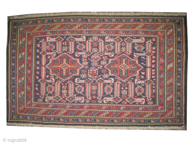 


Soumak kelim Caucasian, 69 x 117 cm, ID: A-844
Woven with Soumak technique and hand spun wool, the ivory color is cotton, all over Karakachli design, the background color is blue, the warp  ...