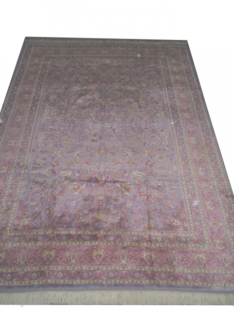 

Boursa 100% silk Anatolian, knotted circa in 1920, 396 x 305 (cm) 13'  x 10'  carpet ID: P-75
The knots, the warp and theweft threads are silk. Both edges are finished  ...