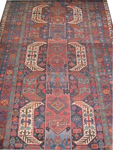 
Goradis Kazak Caucasian, dated 1312 = 1894 antique, collectors item. 580 x 250 (cm) 19'  x 8' 2"  carpet ID: P-6192

The black color is oxidized, the knots are hand spun  ...