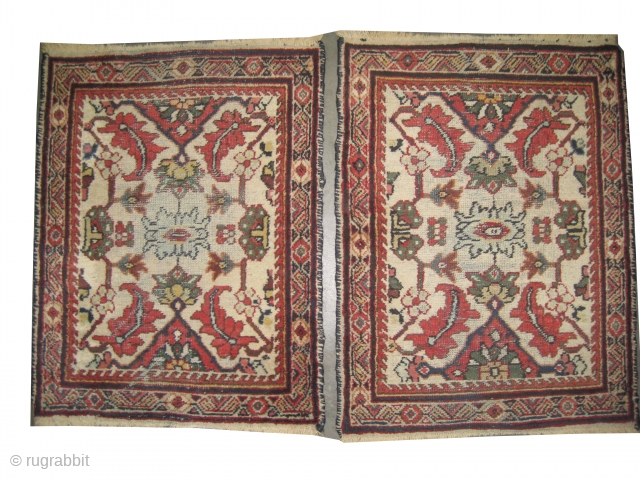 
Mahal pair Persian knotted circa in 1910 antique,  110 x 85 cm,   carpet ID: K-3508 and K-3509
The black knots are oxidized, the knots are hand spun wool, at the  ...