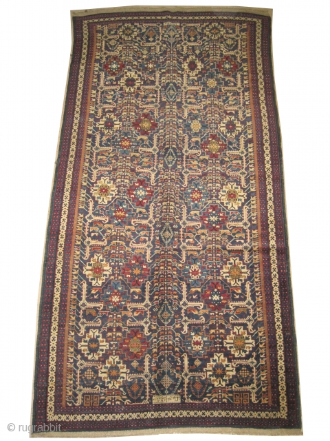  Kuba Caucasian dated 1321 = 1903 antique. Collector's item. Size: 260 x 132 (cm) 8' 6" x 4' 4"  carpet ID: V-21
 Perfect condition, thick pile, the black color is  ...