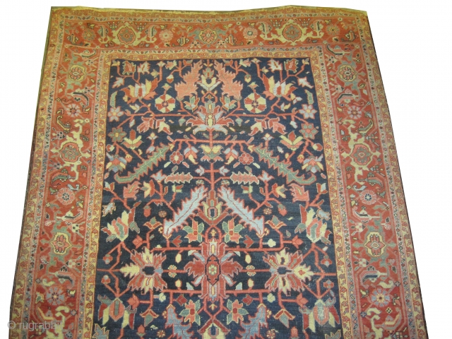  	

Heriz Persian circa 1905 antique. Collector's item, Size: 300 x 198 (cm) 9' 10" x 6' 6" 
 carpet ID: P-5696
Acceptable condition, fine knotted, vegetable dyes, the knots are hand spun  ...