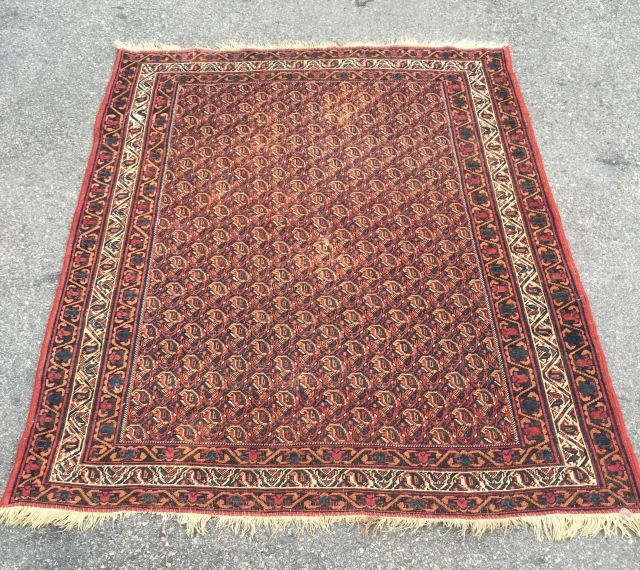 Description:  

SOLD WE ARE PLEASED TO OFFER YOU THIS BEAUTIFUL ANTIQUE or SEMI ANTIQUE TRIBAL AFSHAR CARPET LIKELY FROM THE JIROFT DISTRICT.

ALL WOOL, HANDWOVEN CONSTRUCTION (WEFT, WARP, AND PILE).

INCREDIBLE SYMMETRIC /  ...