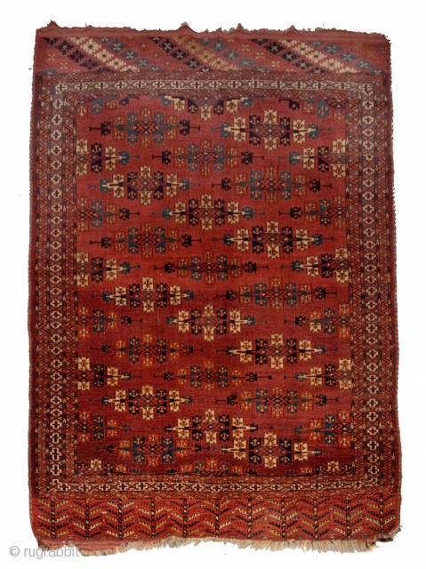 A Yomut main carpet, mid 19th Century, kepsi guls in a brick red field, 101" x 68" 

£600 - £800

To be sold at Mallams Auctioneers in Oxford on Thursday 12th January -  ...