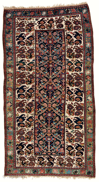 Impressive late 19th north-west Persian rug with Ghiordes border; I am not sure about the more detailed correct attribution - some suggested "Sauj Bulagh". Ca. 300 x 160cm. Good condition, both lower  ...