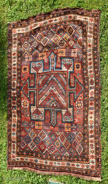 Anyone looking for a good Khorassan Kordi "watertank" rug? Early 20th century, good colors & full pile, 225x155 cm. Nice irregular shape, but it lies flat if put on a carpet underlay.  ...