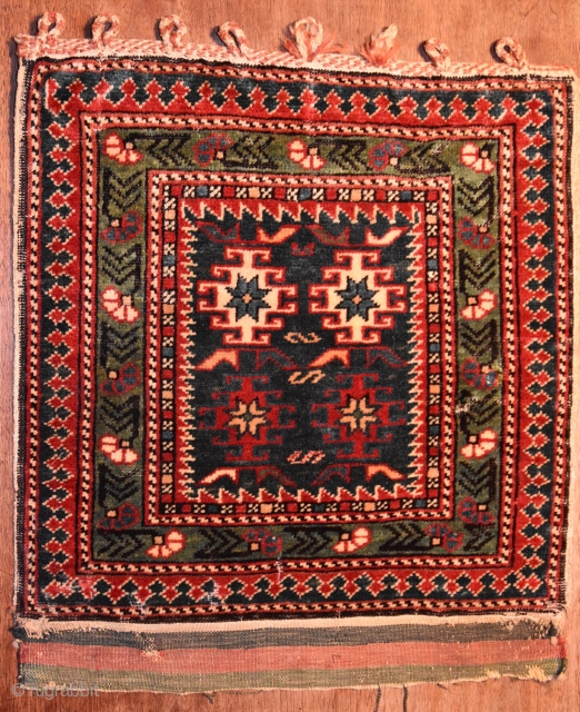 Kuba Tschi Tschi /Chi Chi bag face, Cuacasus, 2nd half 19th century, about 50 x 46 cm. Good condition, one minor moth damage. It is the second part of the chi chi  ...