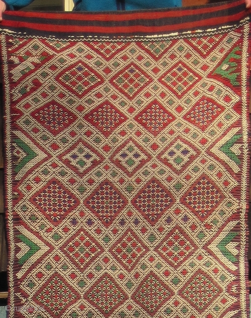 This is about one third of a Middle Atlas Moroccan 'runner'; it is too long to view well in one photo.  In fact it was originally made as a tent wall,  ...