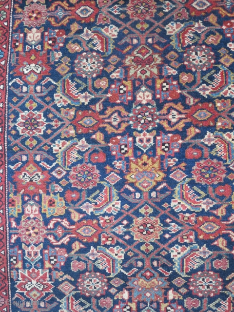 Stunning runner fron Arak area, (probably Ferahan). Very fine knotted and great graphic. Very soft wool, good colors. size: m. 5.30 x m. 0.97  sold       