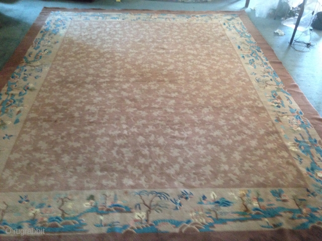 Antique chinese carpet in mint condition. size cm. 356 x cm. 284                     