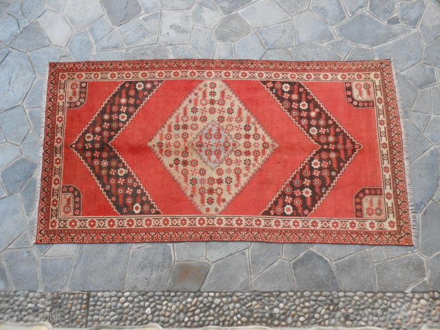 322 x 167 cm
Oriental carpet knotted in the region of XINJIANG
OASI of KHOTAN, EAST TURKESTAN.
Item # 200.
Antique carpet about 80/90 years old.
In good condition.
Original design.
        