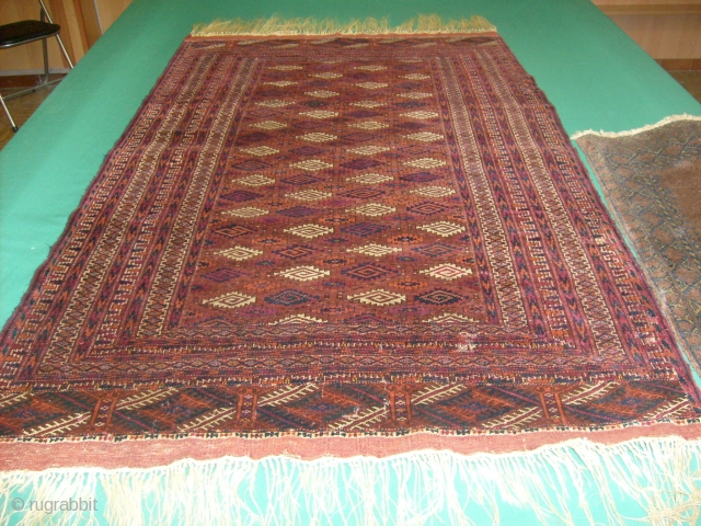 174 x 107  cm
Extremely fine Yomud antique TURKMEN carpet
In very good condition. 
Natural dyes.
Other info or pictures on request.
WARM REGARDS  from Lake of COMO!

===  SOLD / VENDUTO in Italia-BRINDISI-  ...