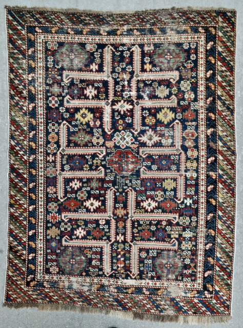 Caucasian Shirvan Rug - 3’10 x 5’4 – 117 x 162 cm - some wear but still floor usable condition - email mete@yorukruggallery.com          