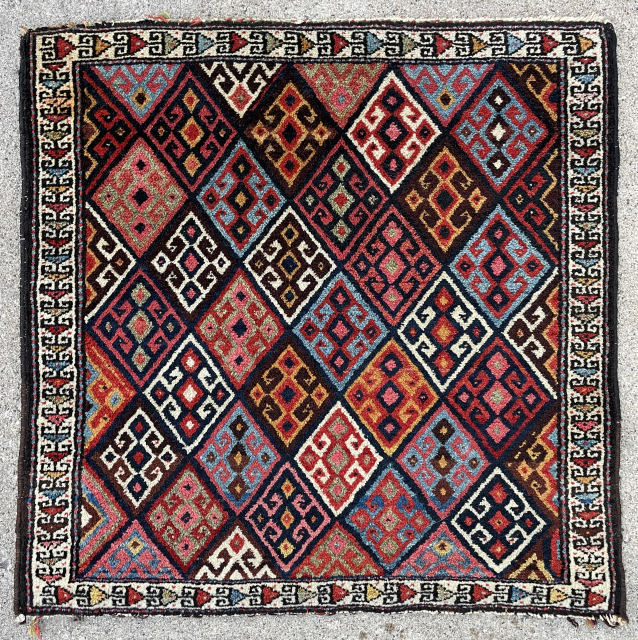 Spectacular Northwest Persian Kurdish Bagface with dripping colors and glossy wool - fine offset knotting on cotton warps - email mete@yorukruggallery.com for details and extra pictures       