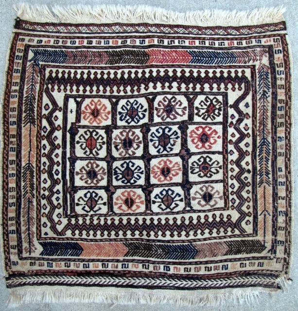 Baluch Small Ru-Khorsi or Sofreh - 30" x 32" - 76 x 82 cm.                   